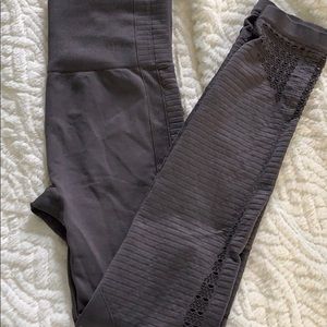 Charcoal colored motor leggings